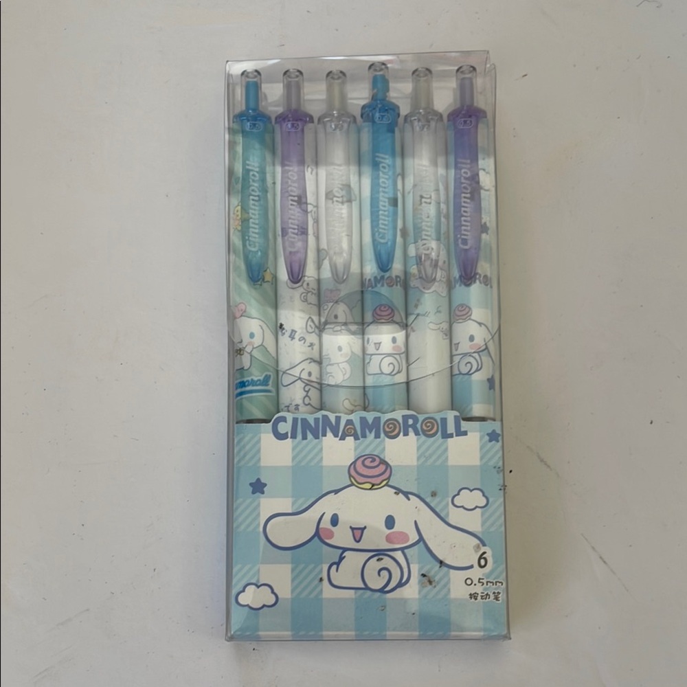CINNAMOROLL  BY HELLO KITTY 6pc INK PENS NIP